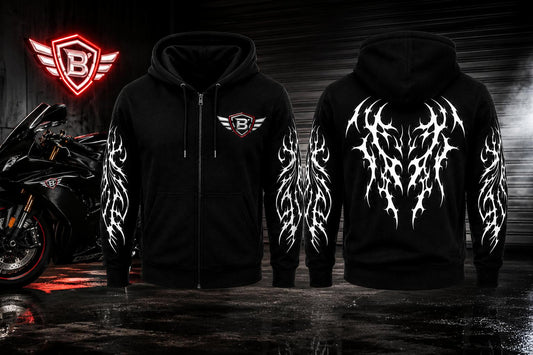 Gears Armored Motorcycle Riding Hoodie Black